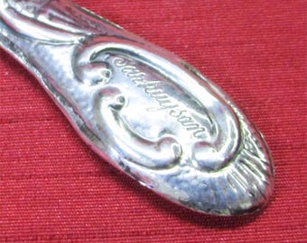 Specchio a mano vintage - Specchio da toeletta in stile vittoriano, specchio in argento 900 con manico, specchio a mano in argento antico, accessorio da toeletta