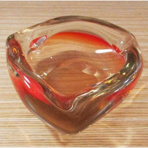 Vintage Murano Glass Red Ashtray | Made in Italy, 1960s | Murana Home Office Decor