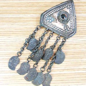 Ottoman Turkish Antique Silver Necklace Tip,  Ethnic Woman Head Ornament Tip Decoration Pendants, Handmade Hamayıl Jewelry RaRe