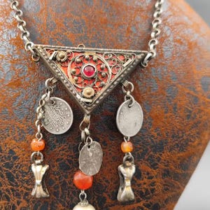 Ottoman Turkish Antique Low Silver Amulet Necklace, Authentic Necklace  HandmadeSultan Jewelry Woman Gift  Pendants Hamayıl Jewelry  RaRe