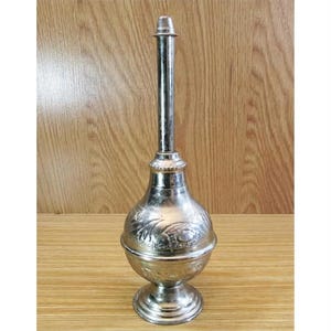 Antique Ottoman Turkish Metal Bottle gulabdan / Silver Plated Rose water sprinkler  perfume bottle - Collectable Home Office decor