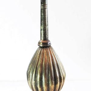Antique Brass Rose Water Bottle Sprinkler With Floral Motifs / Ottoman Sprinkler Gulab Pash Brass Gulabdan Perfume Bottle / Home Decoration