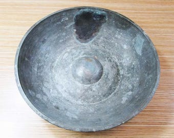 Bol de bain turc antique - Lavabo de hammam en bronze - Lavabo de style ottoman - Décoration rustique - Accessoire d'évier vintage en cuivre