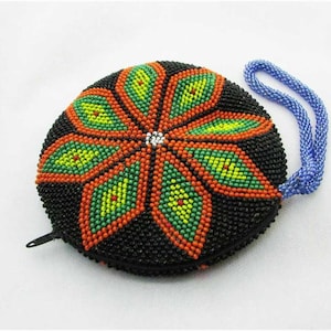 Beaded Coin Purse Ottoman Beaded Coin Purse, Money Pouch, Antique Ottoman Beadwork, Bead Art Gift, turkish Prison Beadwork, Antique Gifts