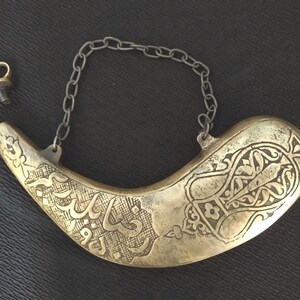 Ottoman Antique Style Brass Gunpowder Flask / Box Handcrafted Brass Gunpowder Flask / Collectible Historical Ottoman  Flask - Authentic