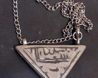 Ottoman Turkish Antique Low Silver Amulet Necklace, Authentic Necklace  Handmade Sultan Jewelry Woman Gift  Pendants Hamayıl Jewelry  RaRe