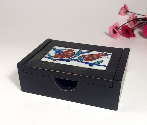 Vintage Wooden Box. Small jewelry box. Wood box T… - image 1