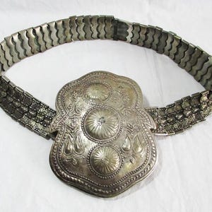 Antique Ottoman Silver Belt  Big Buckle / Authentic Handcrafted Belt / Collectible  Belt / Accessory Ottoman Belt / Authentic 30.31&quot;, 644 gr