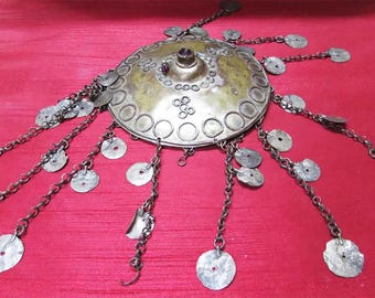 Antique Ottoman Silver Alpaca Cap | Vintage Turkish Woman’s Headwear | Bohemian Festival Hat | Ethnic Tribal Costume | Handmade Ottoman Hat