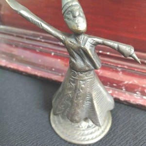 Handcrafted Brass Whirling Dervish Figure – Sufi Semazen Dancer Sculpture, Turkish Mystic Decor, Spiritual Home Ornament