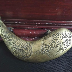 Ottoman Antique Style Brass Gunpowder Flask / Box Handcrafted Brass Gunpowder Flask / Collectible Historical Ottoman  Flask - Authentic