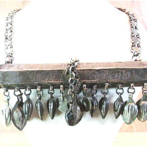 1900&#39;s Ottoman Turkish Antique Amulet Silver Big Box, Silver  Necklace , Pendants Hamayıl Jewelry RaRe Collectable 50 gr