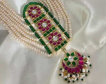 925 Sterling Silver Traditional Pendant Set with Earrings - Bridal 22K Gold Plated Necklace