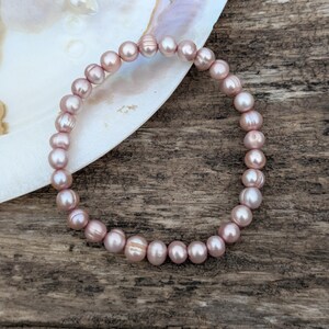 Pink Freshwater Pearl Bracelet: Gold Plated Beaded Jewelry