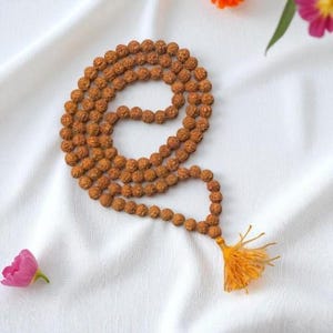 6mm Rudraksha Mala | 108+1 Beads Meditation Necklace | Indonesian Rudraksha Beads | Yoga Mala | Spiritual Japa Mala