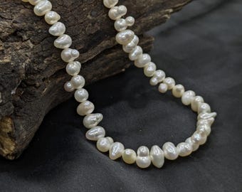 Natural Baroque Pearl Necklace - Freshwater Jewelry - Unique Irregular Pearls - Elegant Statement Gift for Her