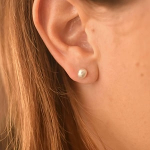 Keshi Pearl Stud Earrings by Tikam Gems - Dainty Freshwater Pearl Stud Earrings - Small Baroque Pearl Ear Studs - Everyday Pearl Jewelry