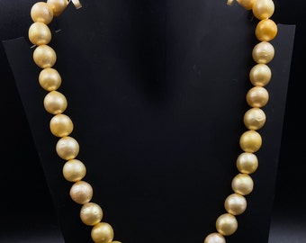 Collier Ras De Cou En Perles Des Mers Du Sud Dorées - Perles De Culture - Marque ROSEMIMOSA