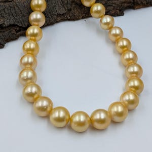 South Sea Pearl Necklace , Vintage Golden Salt Water Pearl Necklace for Women , Jewelry Making Pearls, Pearl Jewelry