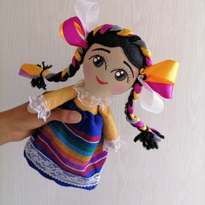 Mazahua doll, Mexican rag doll, handmade cloth doll, Mexican folk art, collectible doll, Arteté®dolls, Free EU shipping*