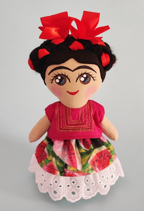 Frida Doll Cloth Doll in Homage to Frida Kahlo Mexican Folkart by Artete dolls Etsy