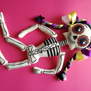 Poupée Catrina, poupée mexicaine en tissu, art folklorique mexicain par Arteté®dolls livraison gratuite en Italie image 4