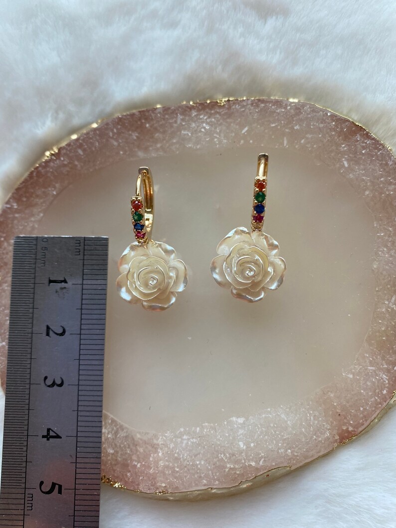 Boucles d'Oreilles Roses/ Pendentif Créole Rose 57 image 7