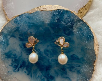 Homemade Pearl Earrings/Butterfly Earrings 17