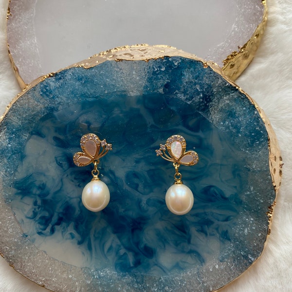 Homemade Pearl Earrings/Butterfly Earrings 17