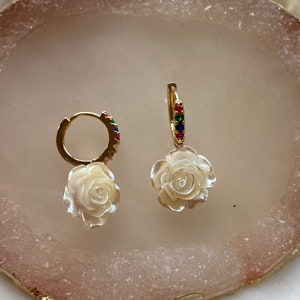 Boucles d'Oreilles Roses/ Pendentif Créole Rose 57 image 6