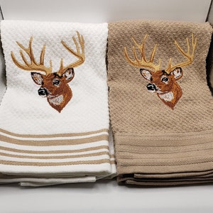 Deer Embroidered Hand Towel