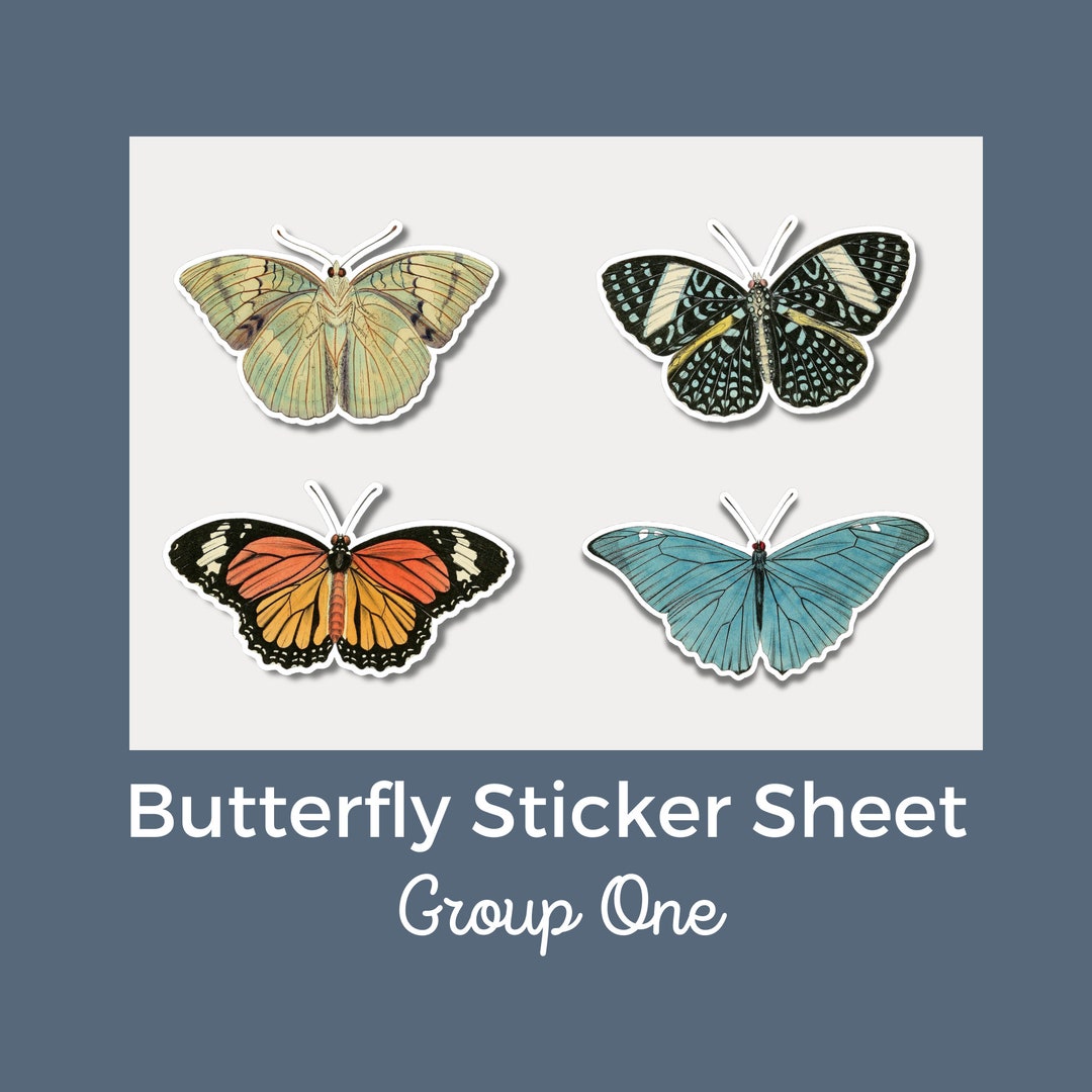 Butterfly Vinyl Stickers Sheet Group One, Laptop Stickers, Notebook