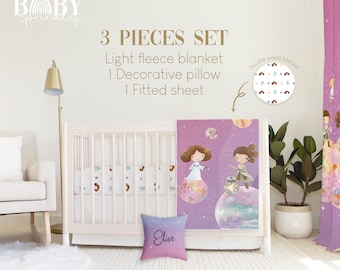 Star Wars Baby Crib Bedding Set: Purple Nursery, Personalized Blanket