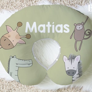 BABY JUNGLE Nursing Pillow Cover, Jungle Gift for baby, Safari baby gift, Personalized nursing pillow cover, Baby Boy accesories
