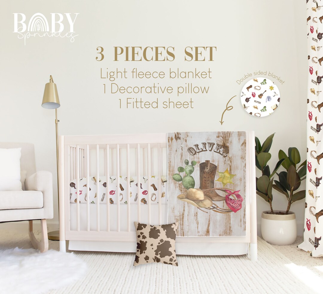COWBOY Baby Crib Bedding Set, Western Baby Crib Bedding, Baby Cowboy Nursery, Personalized Baby