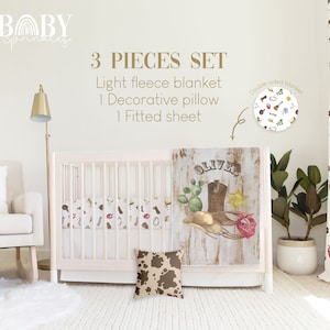 Cowboy Baby Crib Bedding Set: Western Nursery Blanket & Pillow