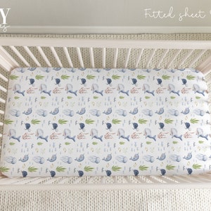 OCEAN BOY Crib Fitted Sheet, Ocean Crib Sheet, Baby Boy Nursery, Sea Boy Nursery, Personalized Baby sheet