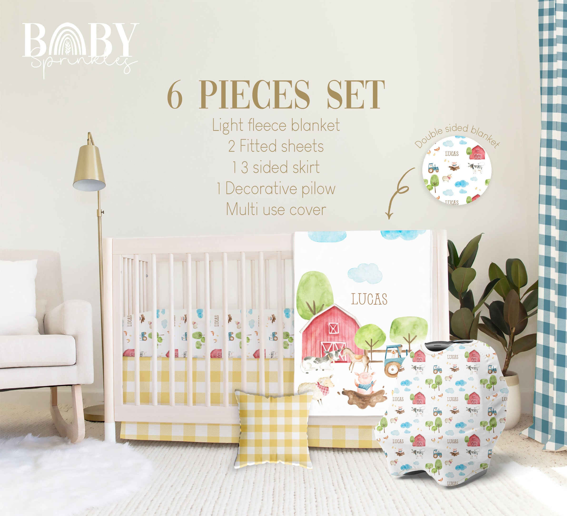 FARMHOUSE NURSERY BOY Crib Bedding Set Farm Baby Crib Etsy