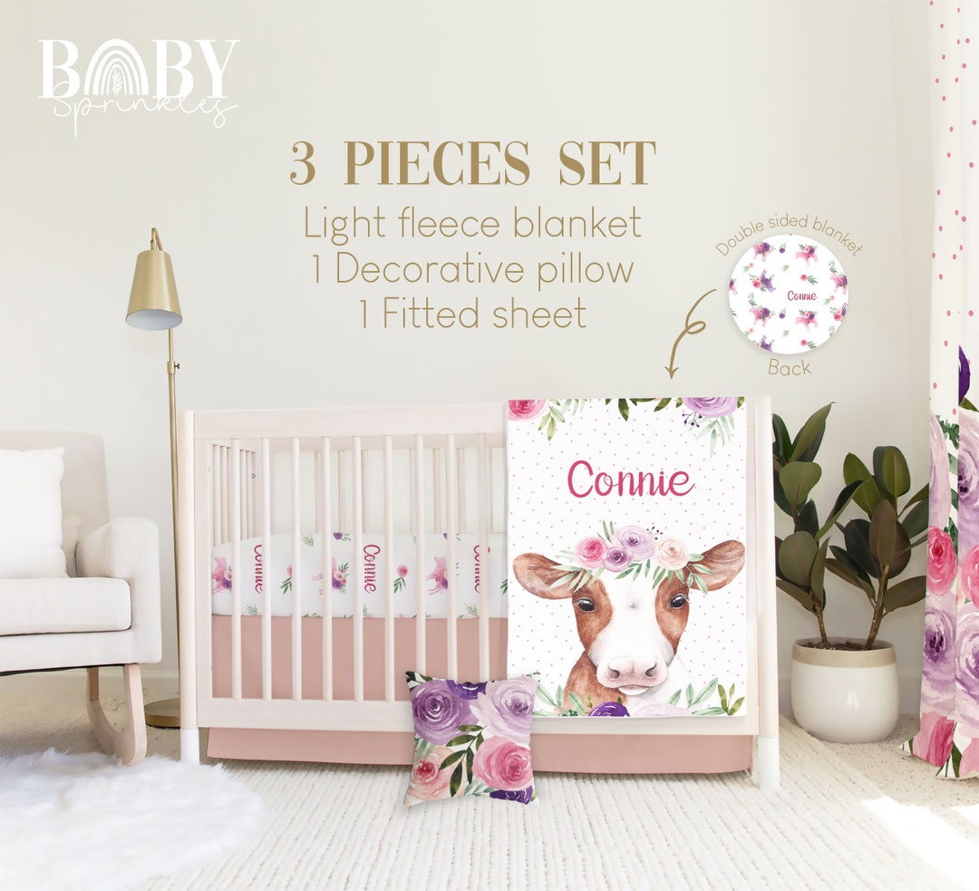 COW CRIB BEDDING Set, Cow Baby Crib Bedding, Cow Baby Nursery