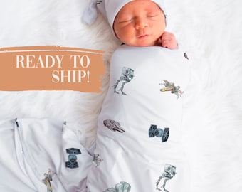 Star Wars-babyset met inbakerdoek en knoopmuts: Little Jedi-microvezel