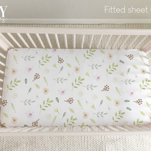 Floral Girl Nursery Crib Sheet: Personalized Baby Bedding