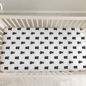 Bear Baby Crib Fitted Sheet: Woodland Nursery, Personalized Option
