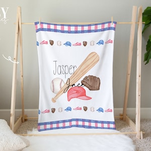 Baby Boy baseball Blanket, baseball Blanket, sports Nursery, personalized Blanket