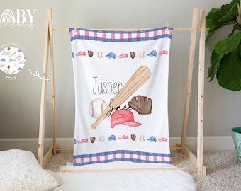 Baseball Baby Blanket: Sports Fleece Blanket, Personalized Baby Blanket, Baby Shower Gift, Baby Boy Blanket, Toddler Blanket