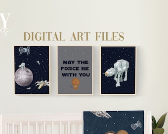 Personalized Star Wars Nursery Art: Jedi Baby Boy Decor (Digital Download)
