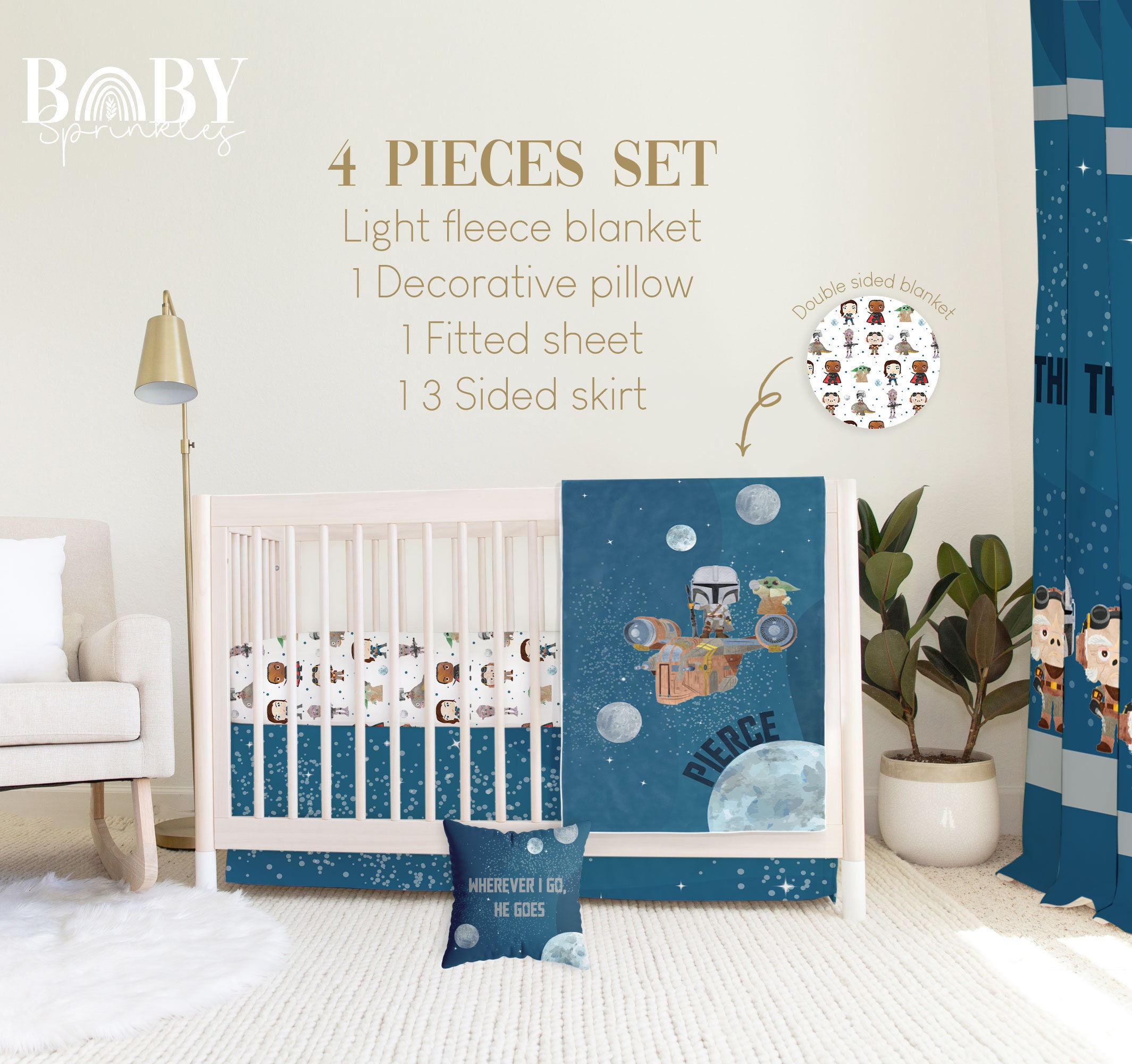 Baby yoda crib set sale
