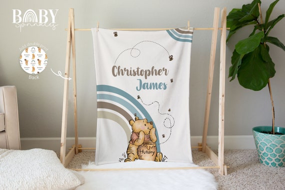 Winnie the Pooh Blanket: Boy Nursery Decor, Personalized Fleece