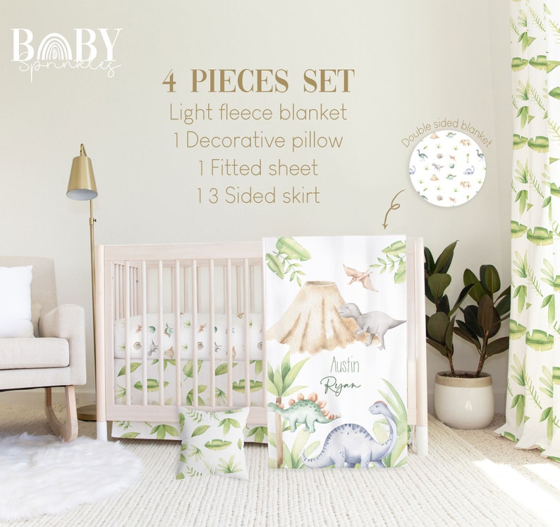 DINOSAUR BOY Crib Bedding Set Dino Baby Crib Bedding Etsy