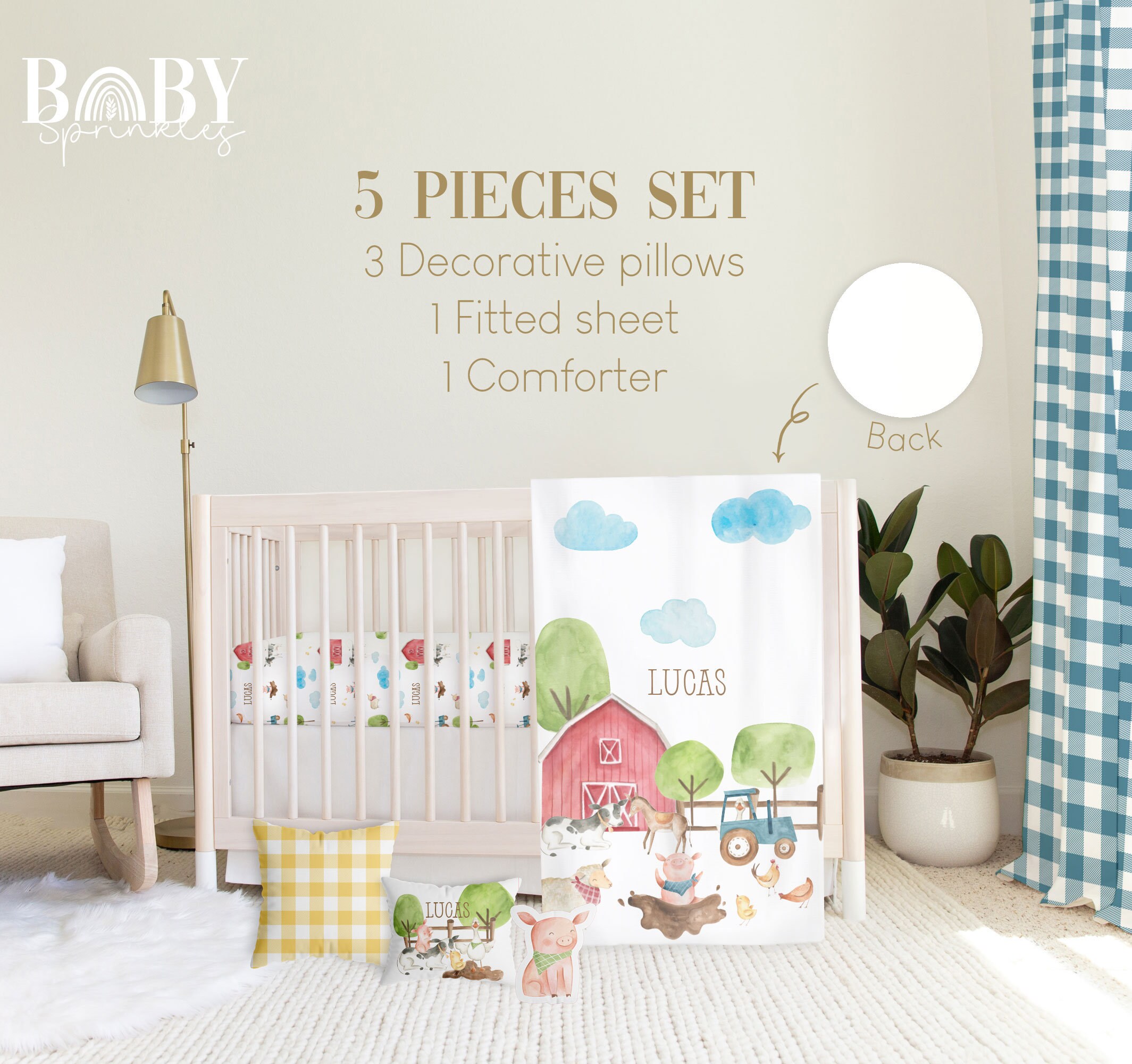 FARMHOUSE NURSERY BOY Crib Bedding Set Farm Baby Crib Etsy