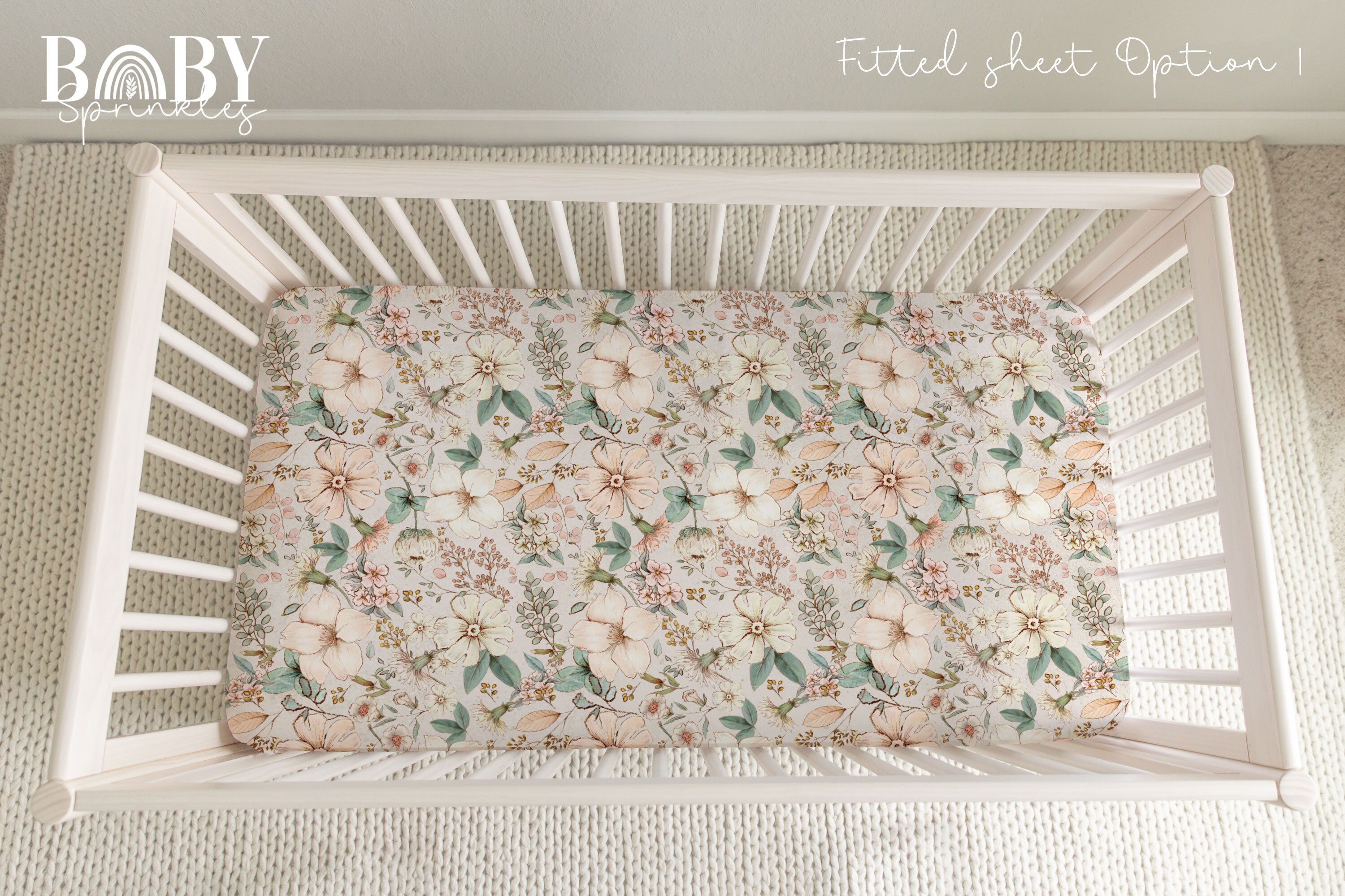 VINTAGE CRIB Bedding Set Floral Baby Crib Bedding Vintage Etsy